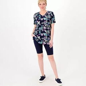 Sport Savvy Plus 2 Piece Jersey Tunic w/Solid Bike Short Set sz 4X NEW # D311